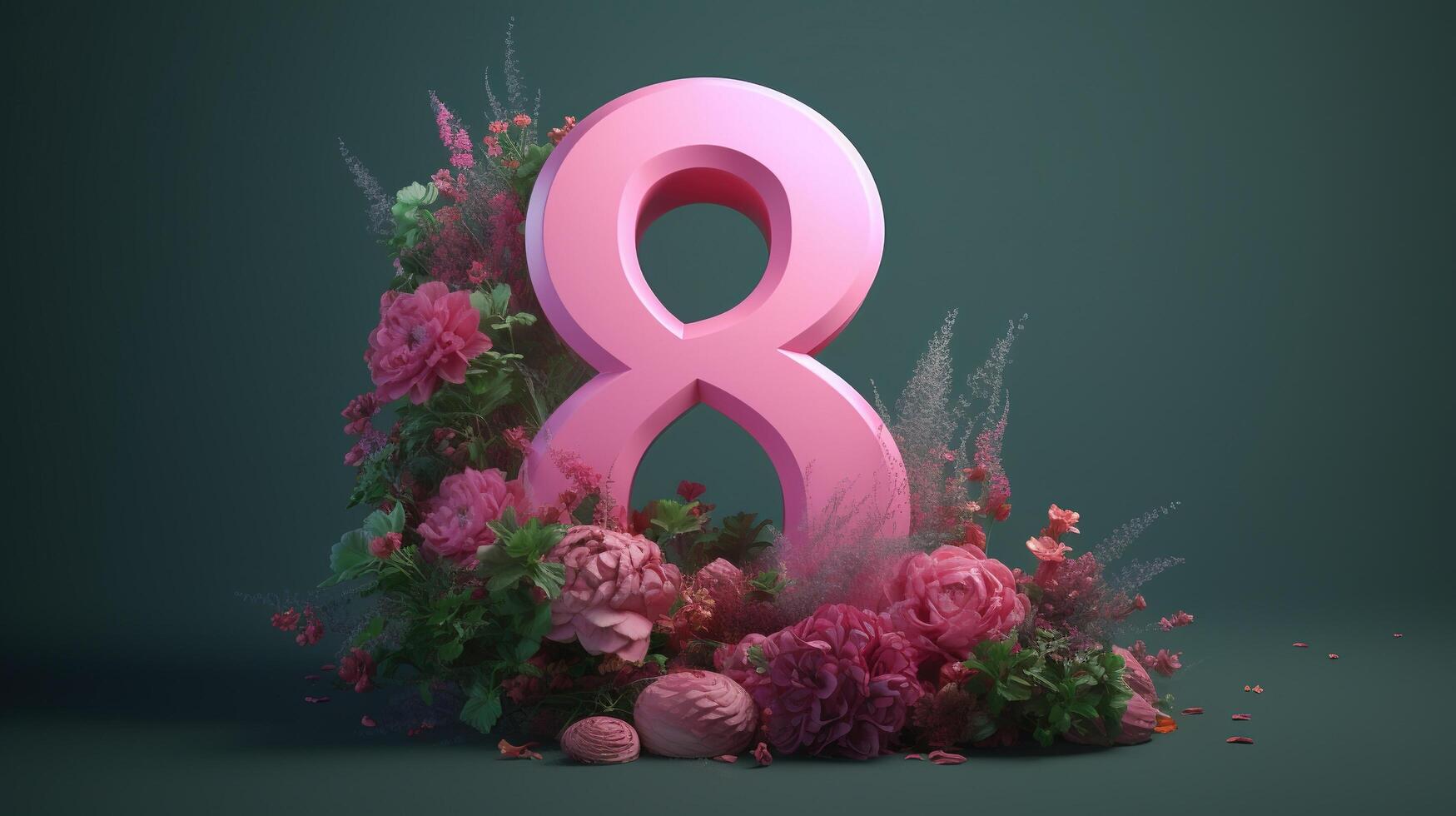 decorative 8 number with flowers photo