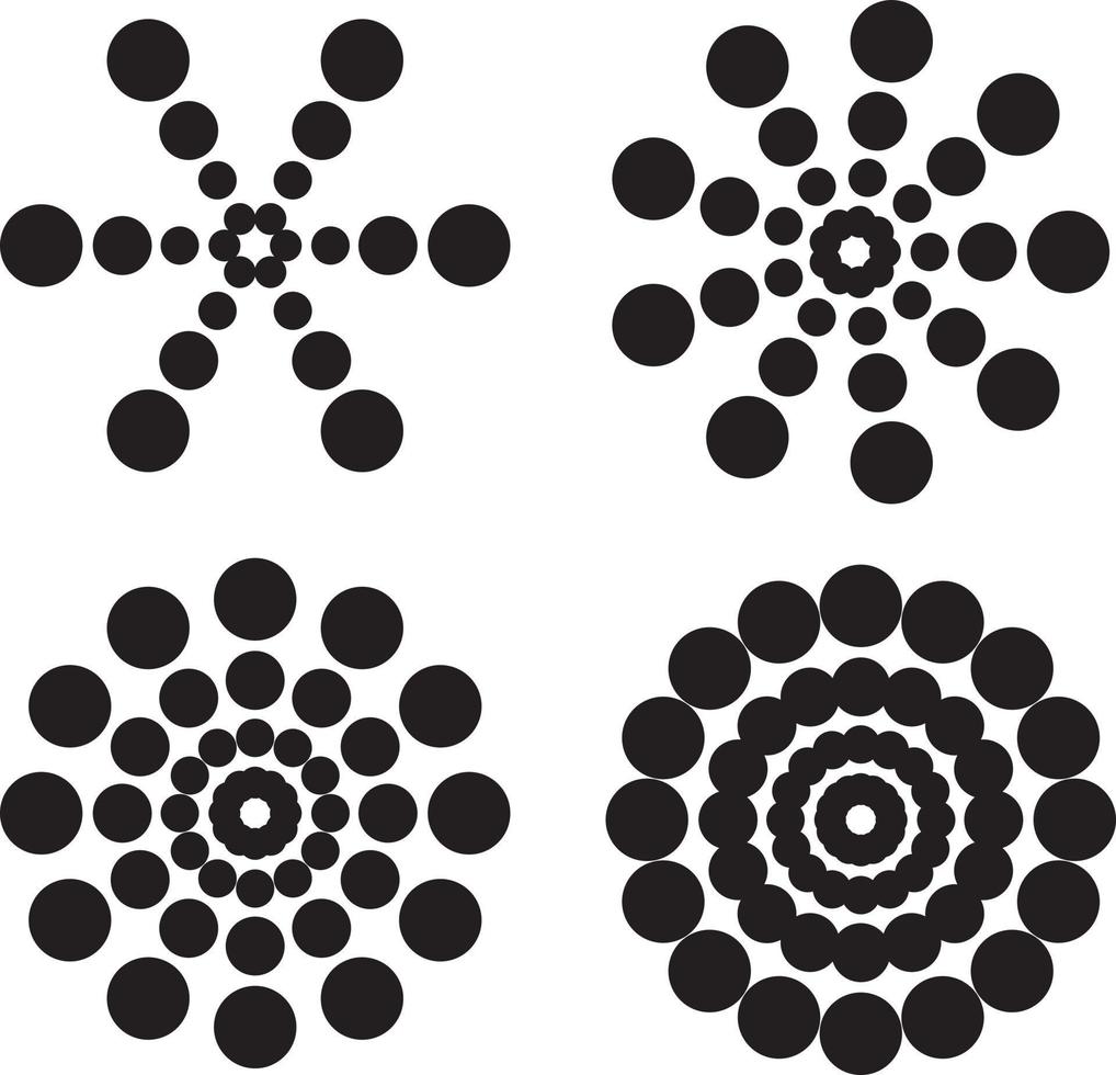 Geometric Shapes Made With Black Dots vector