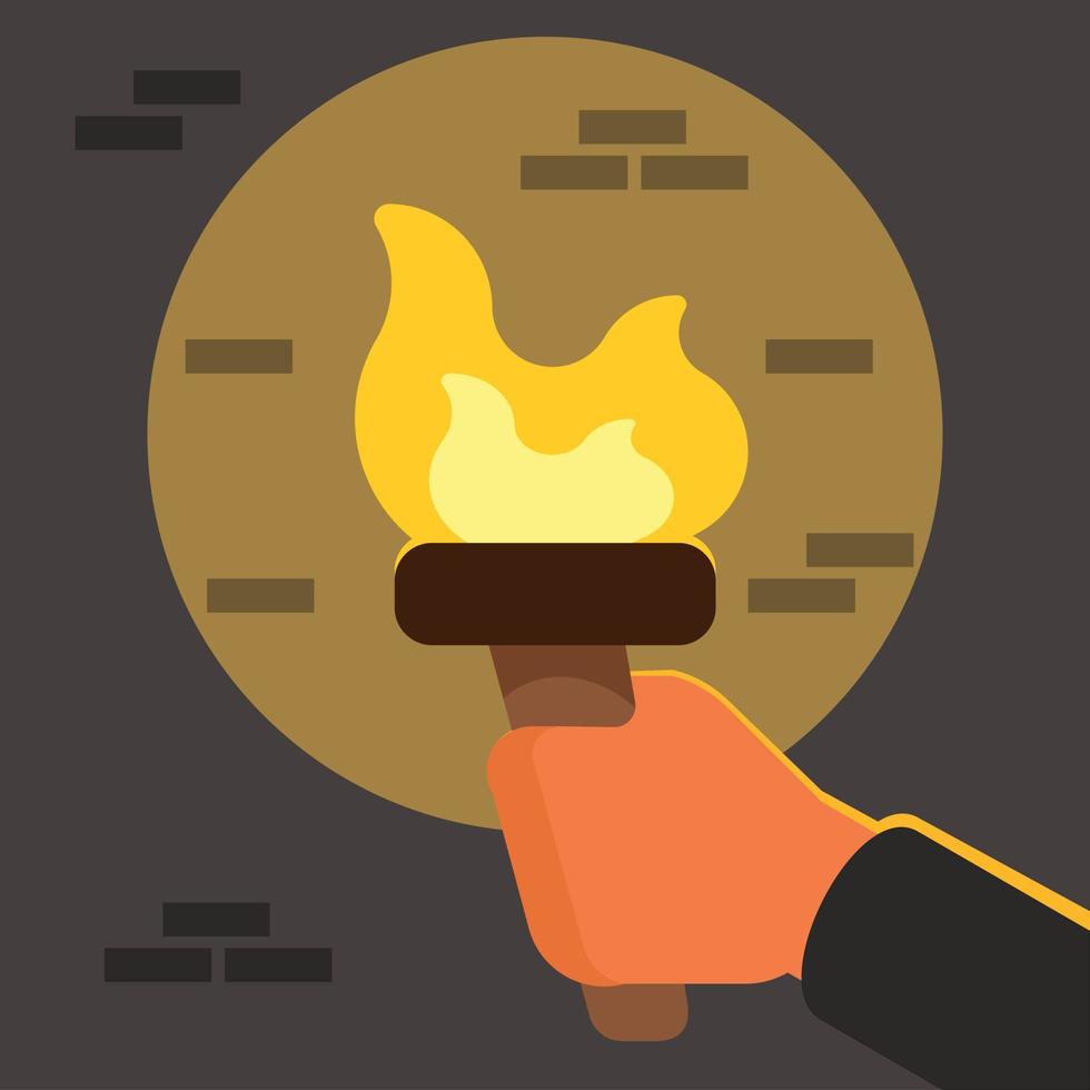 Vector Image Of A Hand Holding A Torch 22639764 Vector Art at Vecteezy