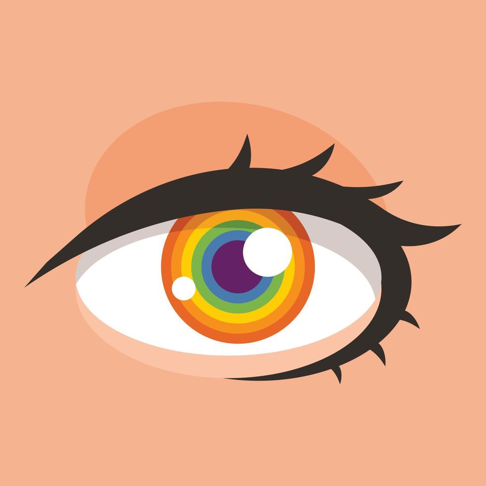 Vector Image Of A Human Eye With Lgbt Colors