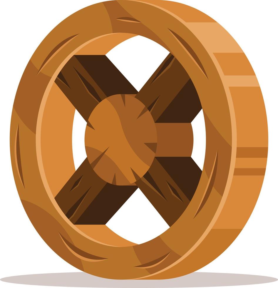 Vector Image Of A Wooden Wheel
