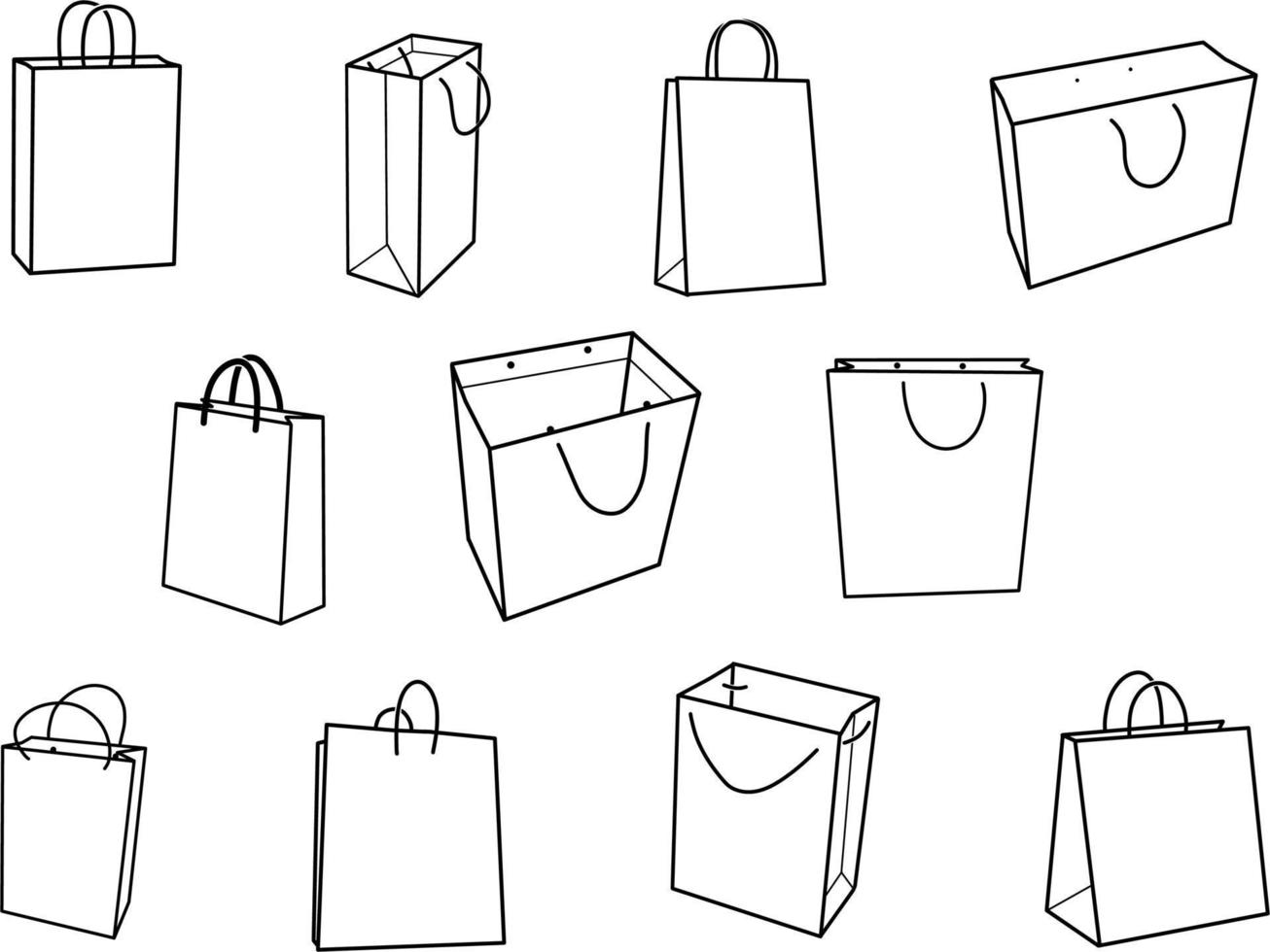Paper Bag Ouline vector