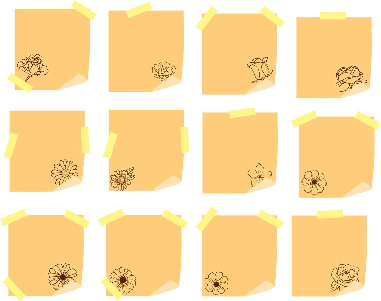 Sticky paper note vector