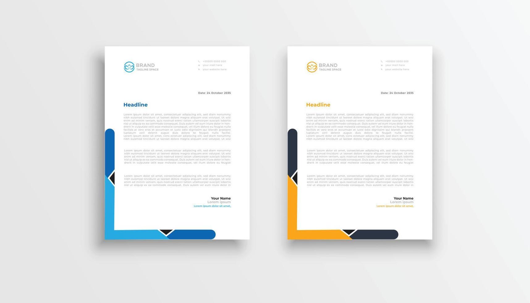 professional creative letterhead template design for your business vector