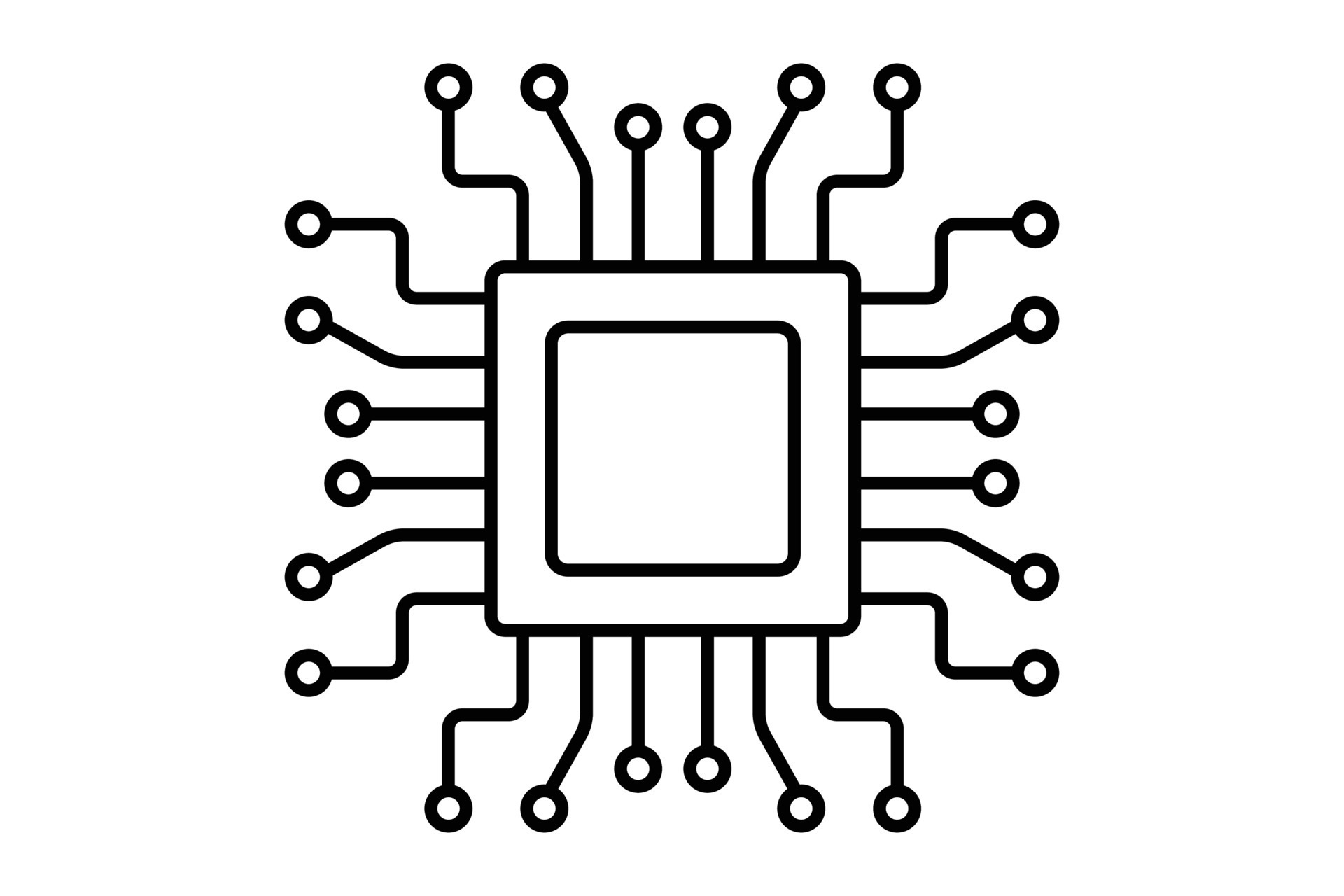Electronic chip icon illustration. icon related to industry, technology ...