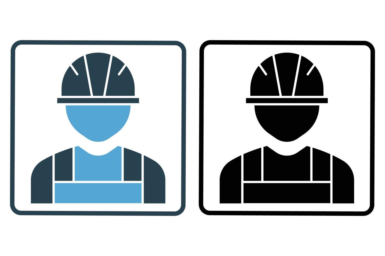 Worker icon illustration. icon related to industry, manufacture, production. Solid icon style. Simple vector design editable