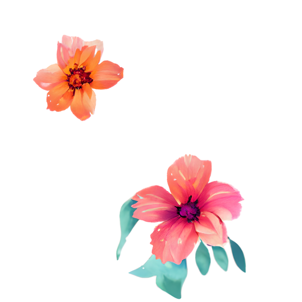 watercolor flower cute color pastel,, png