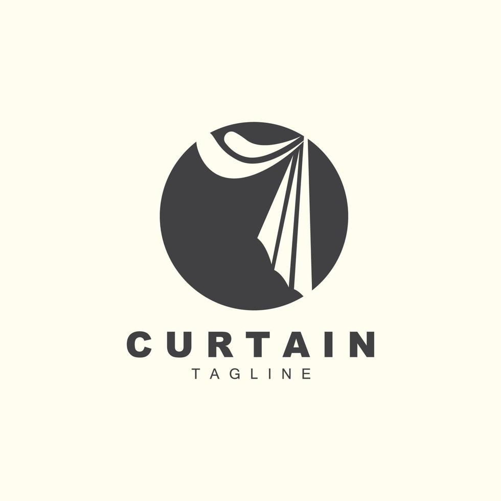 Home And Exhibition Curtain Logo Design, Building Decoration Vector Illustration