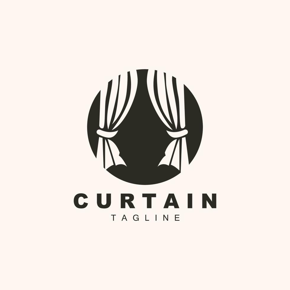 Home And Exhibition Curtain Logo Design, Building Decoration Vector Illustration