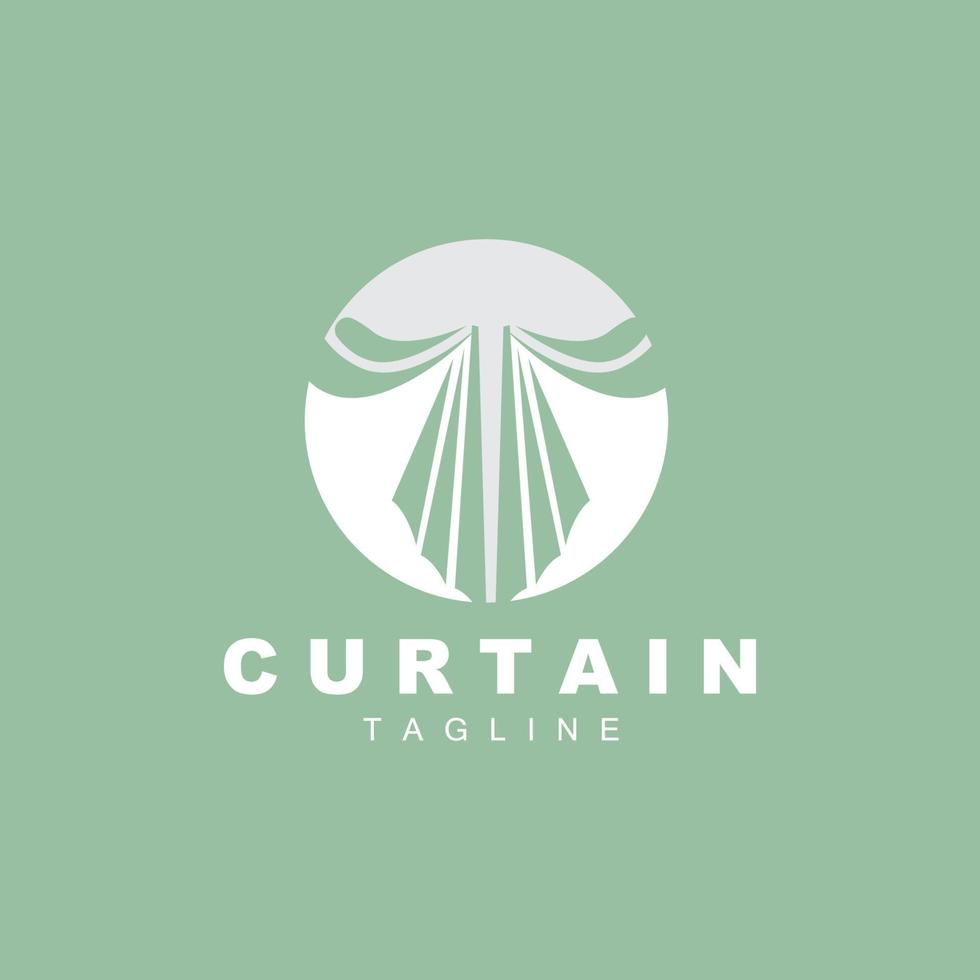 Home And Exhibition Curtain Logo Design, Building Decoration Vector Illustration