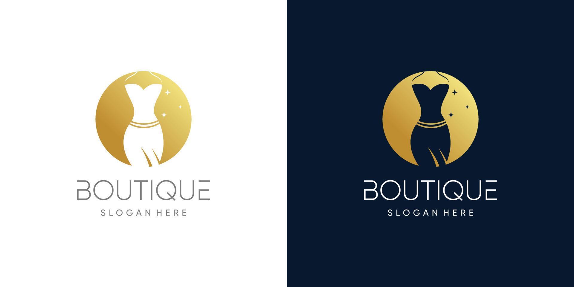 Dress logo design idea with modern style vector