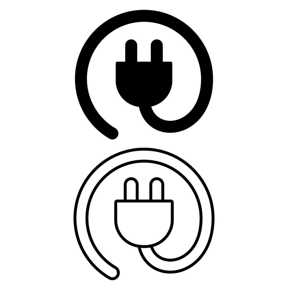 Electricity icon vector set. charging illustration sign collection