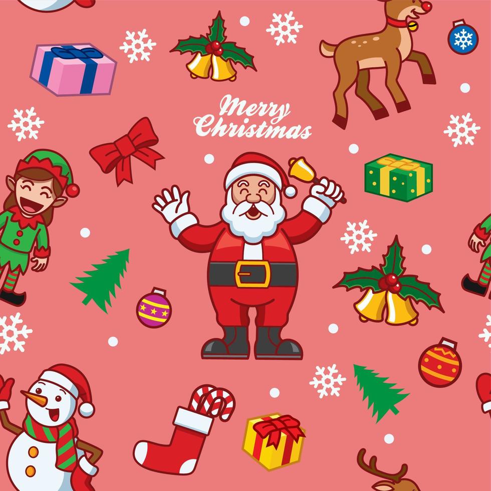 seamless santa claus and friend vector