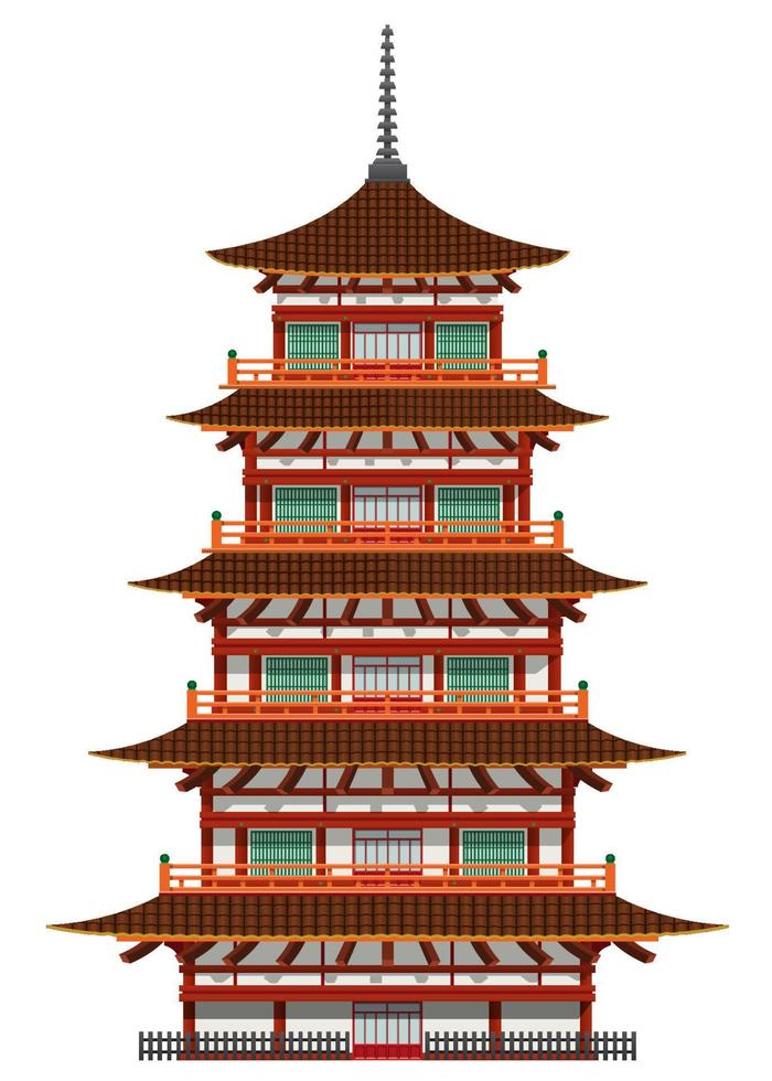 japanese pagoda building vector
