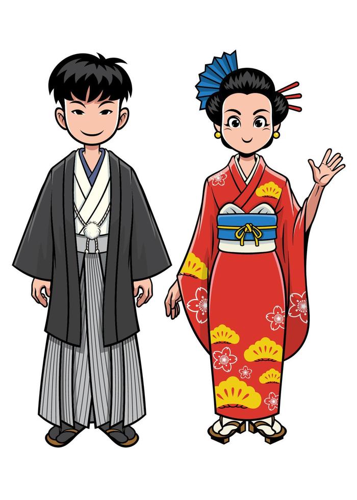traditional clothes of japan vector