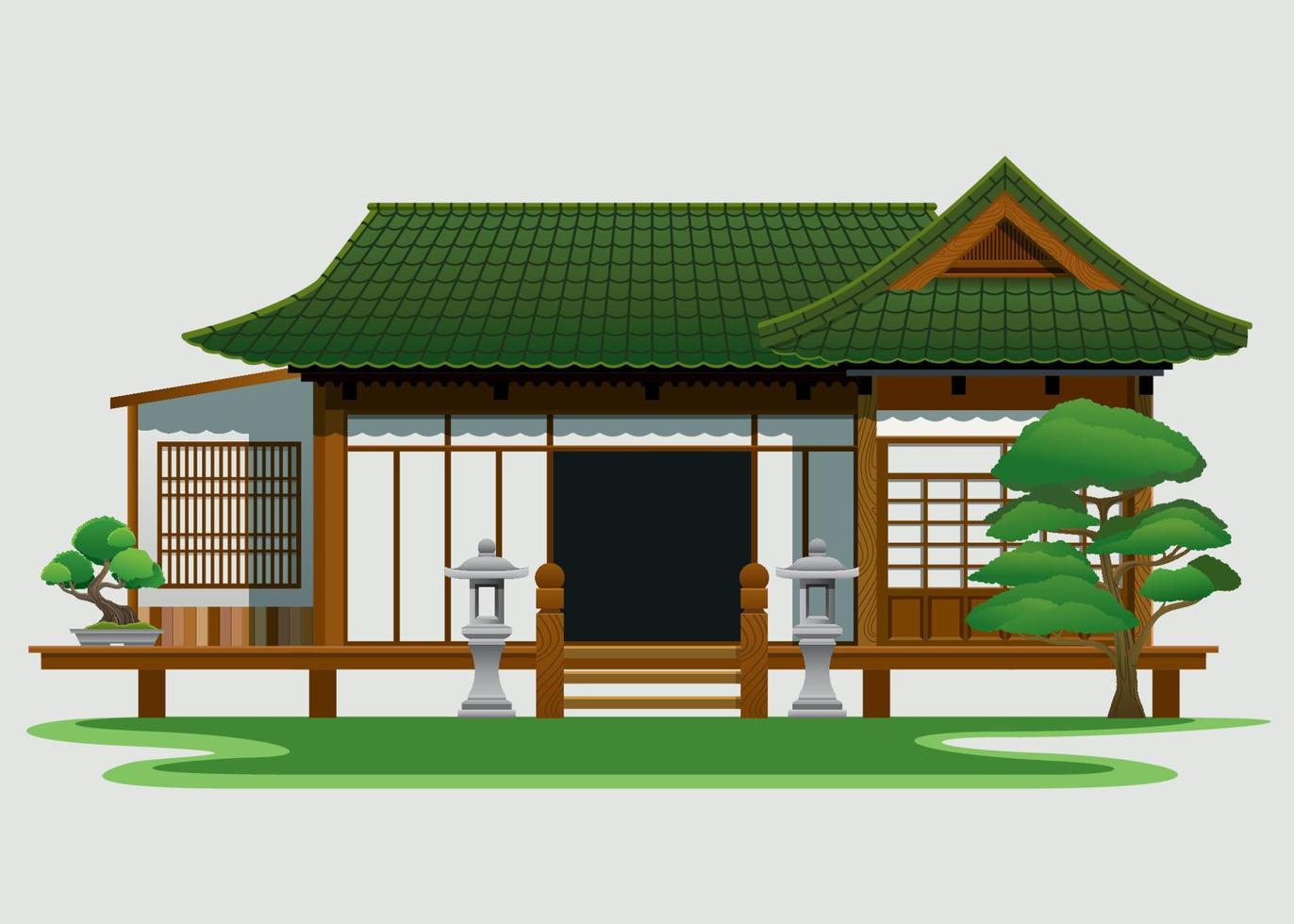 tradicional casa en Japón vector