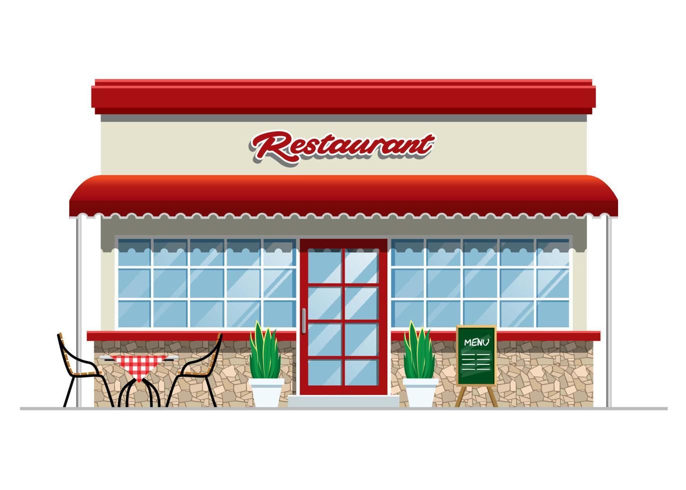 restaurante edificio en retro Clásico diseño vector