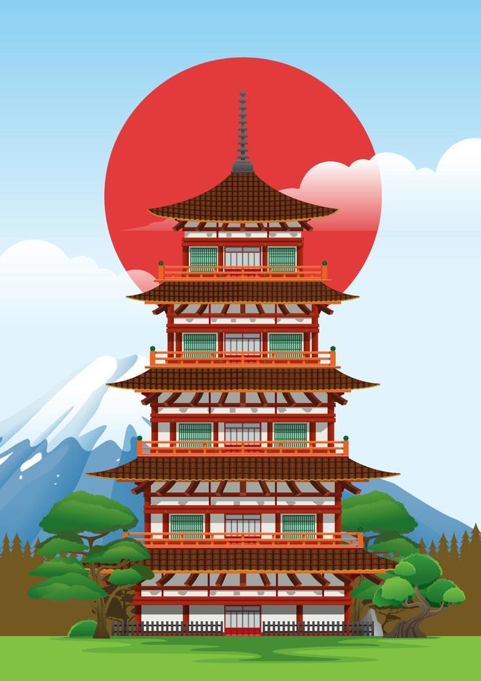 pagoda in japan vector