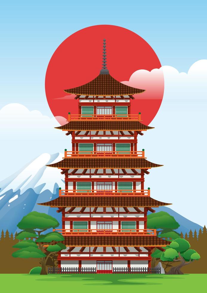 pagoda en Japón vector