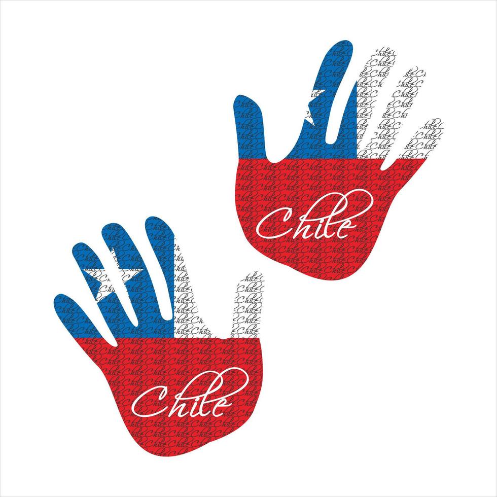 chile flag hand vector