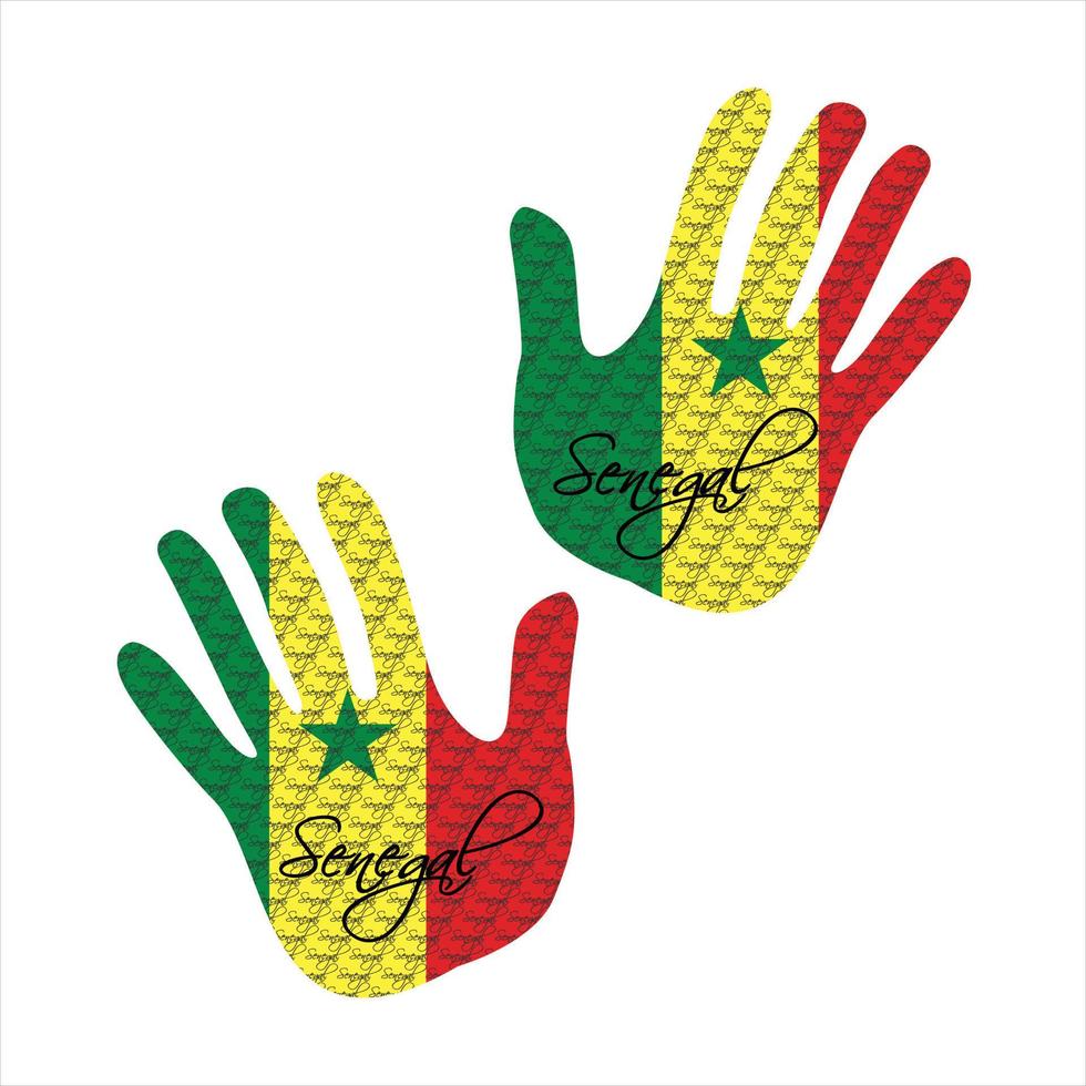 senegal flag hand vector