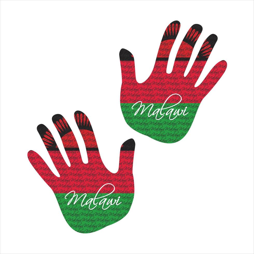 malawi flag hand vector