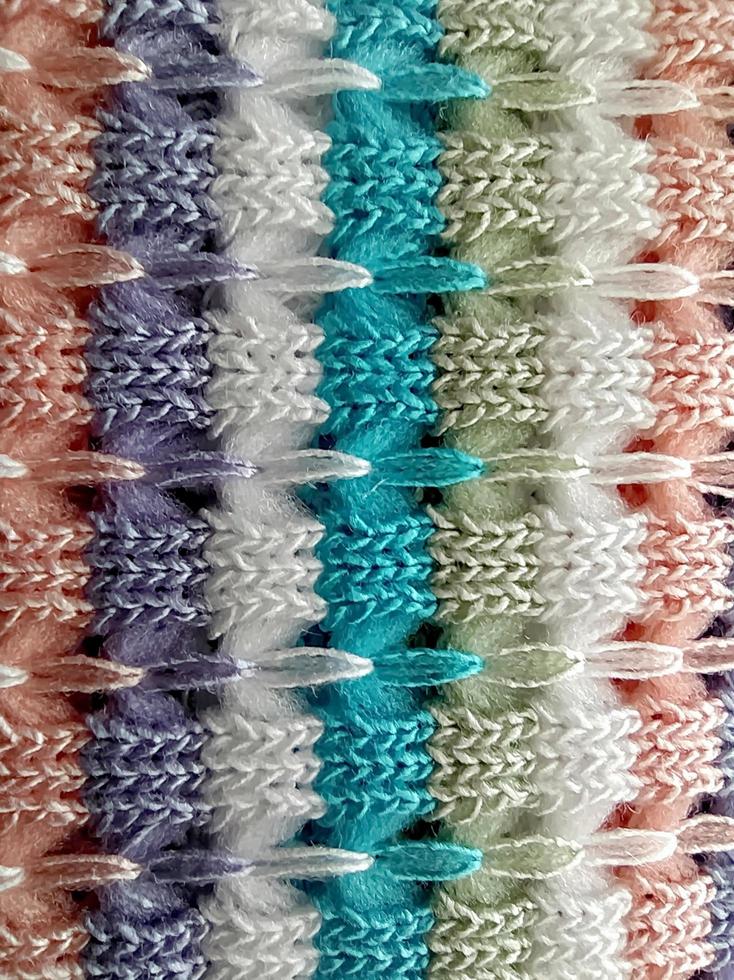 Background of pastel colors of patterns and textures of fibers. photo