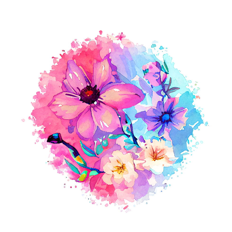 acquerello fiore carino colore pastello png