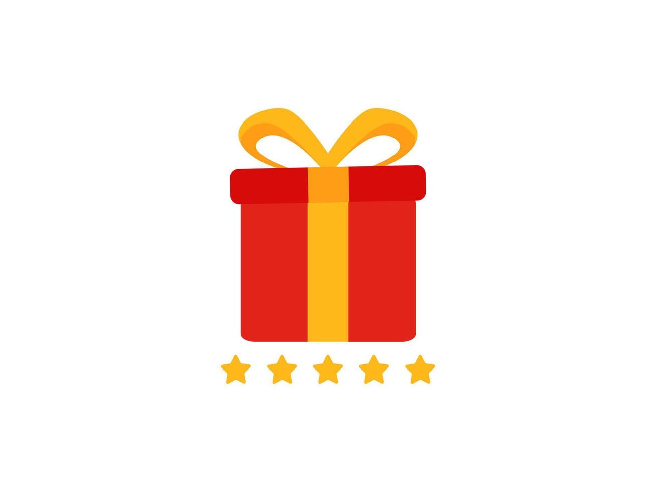 surprise red gift box, birthday celebration, special give away package, loyalty program reward, vector icon illustration