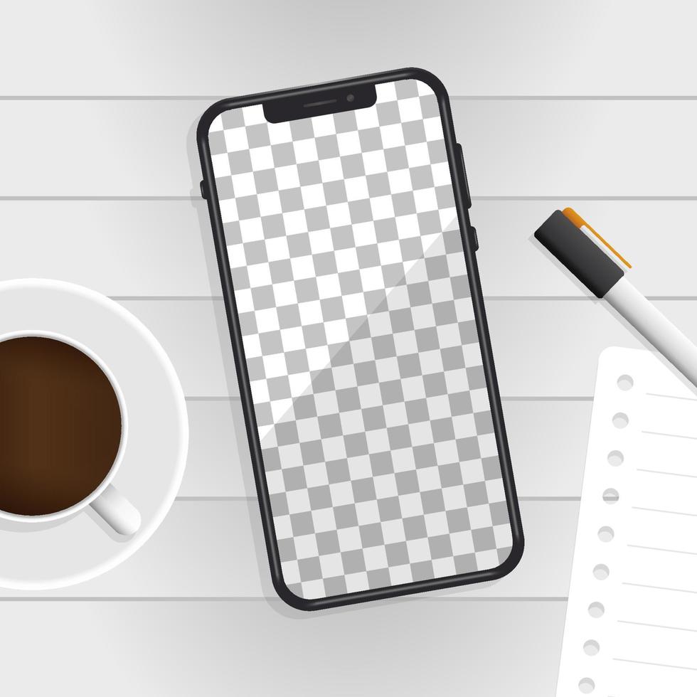 Smartphone Mockup Template with Grey and Black Color Gradient vector