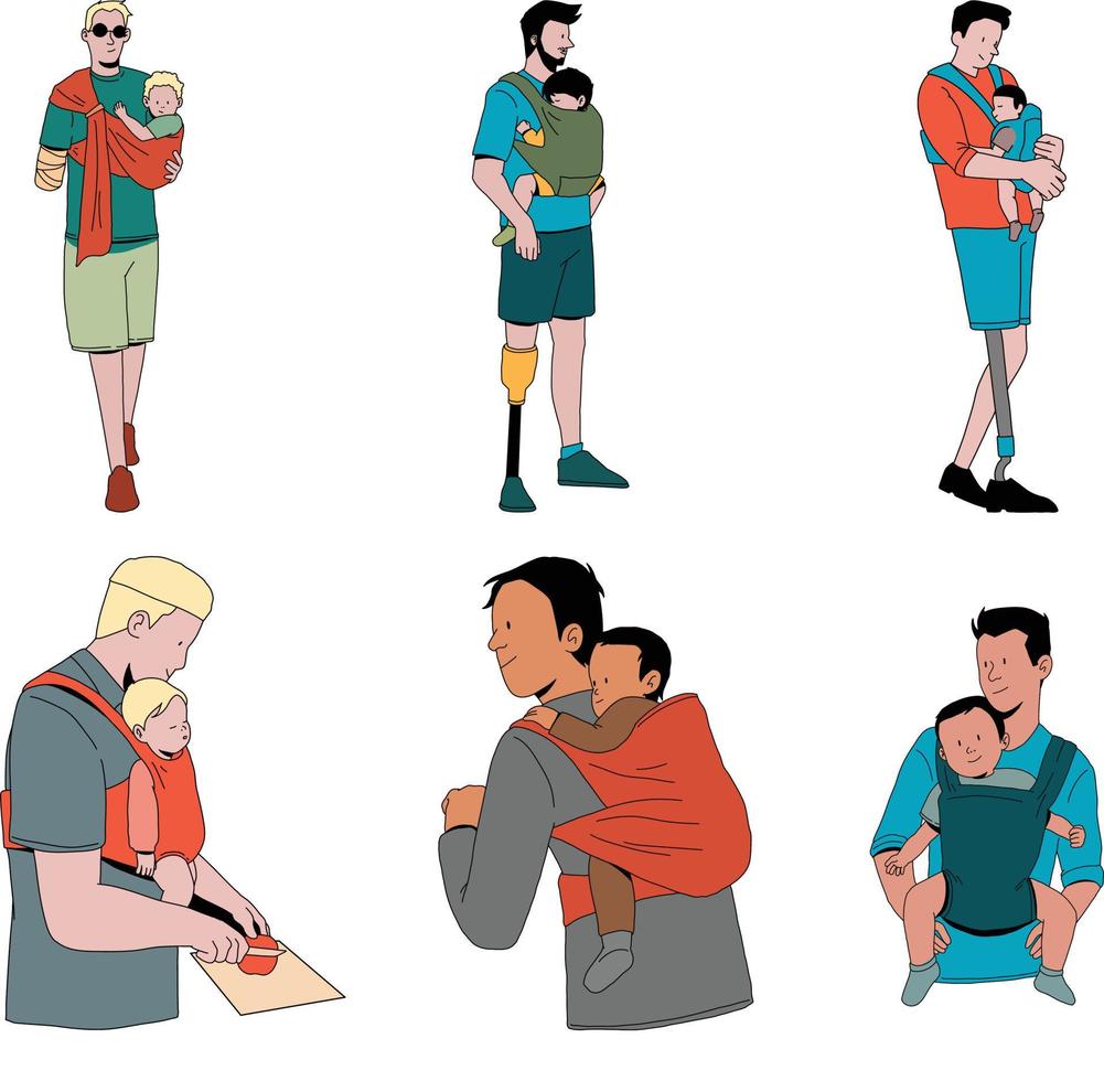 Illustration of a set of people with different professions. Vector illustration
