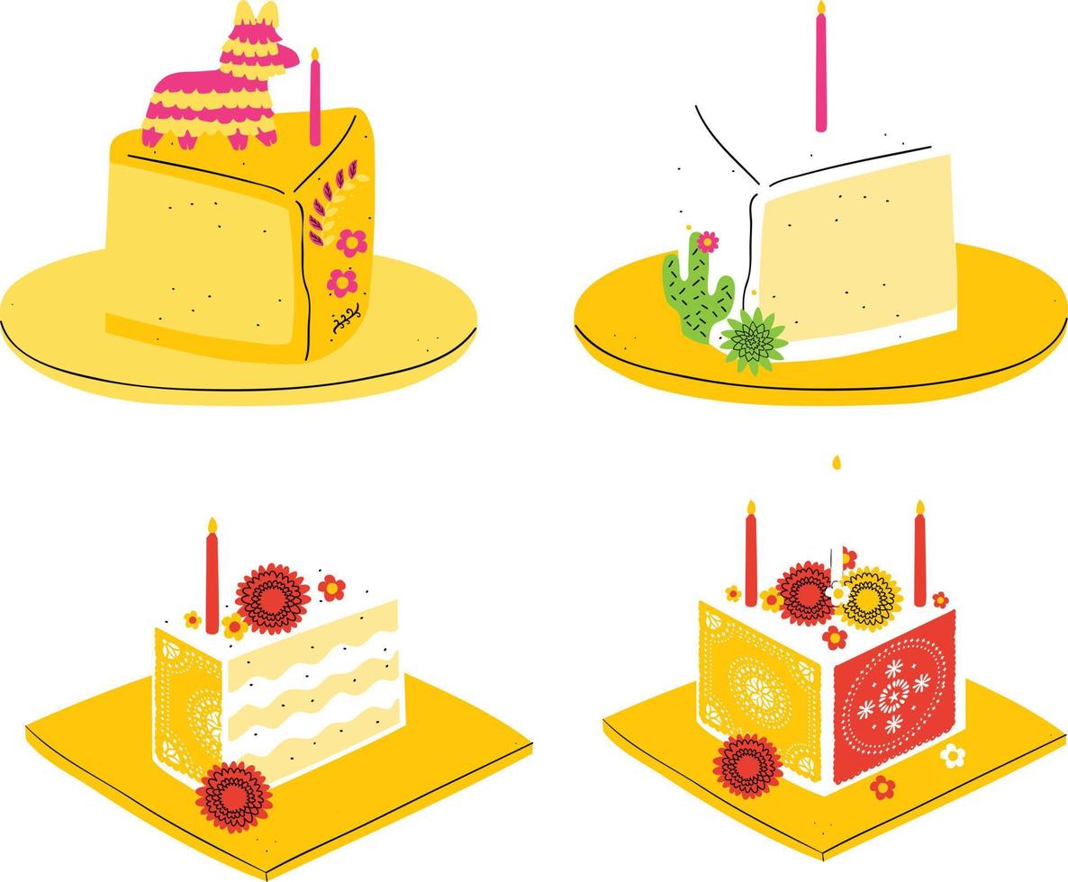 Birthday cake icons set. Isometric illustration of birthday cake vector icons for web
