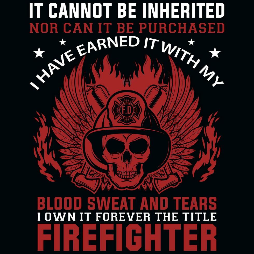 Firefighter graphics tshirt design vector