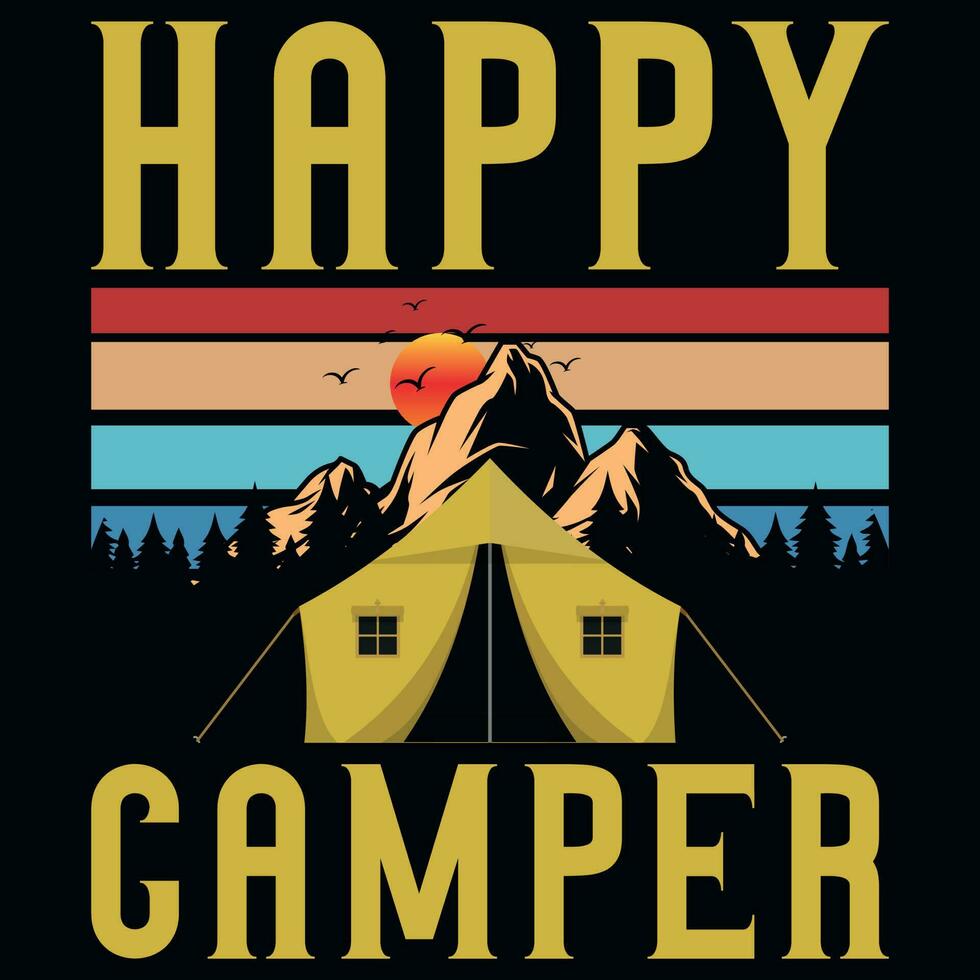 Camping tshirt design vector