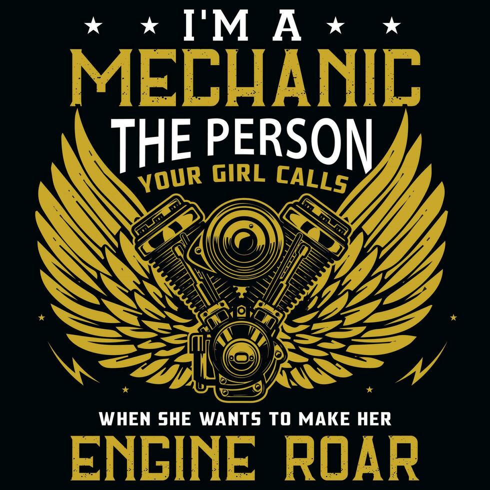 Mechanic graphics tshirt design vector