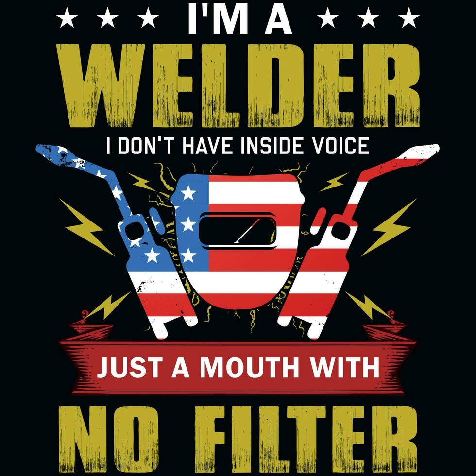 Welder tshirt design vector