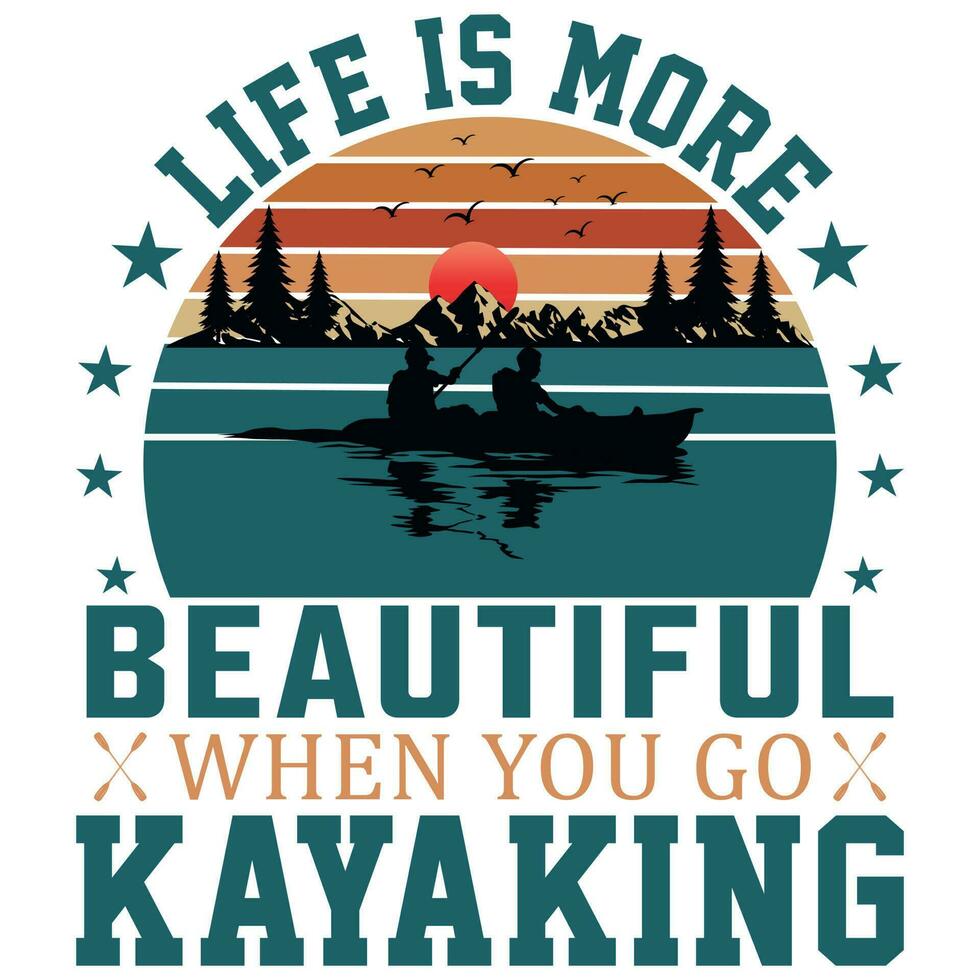 kayak gráficos camiseta diseño vector