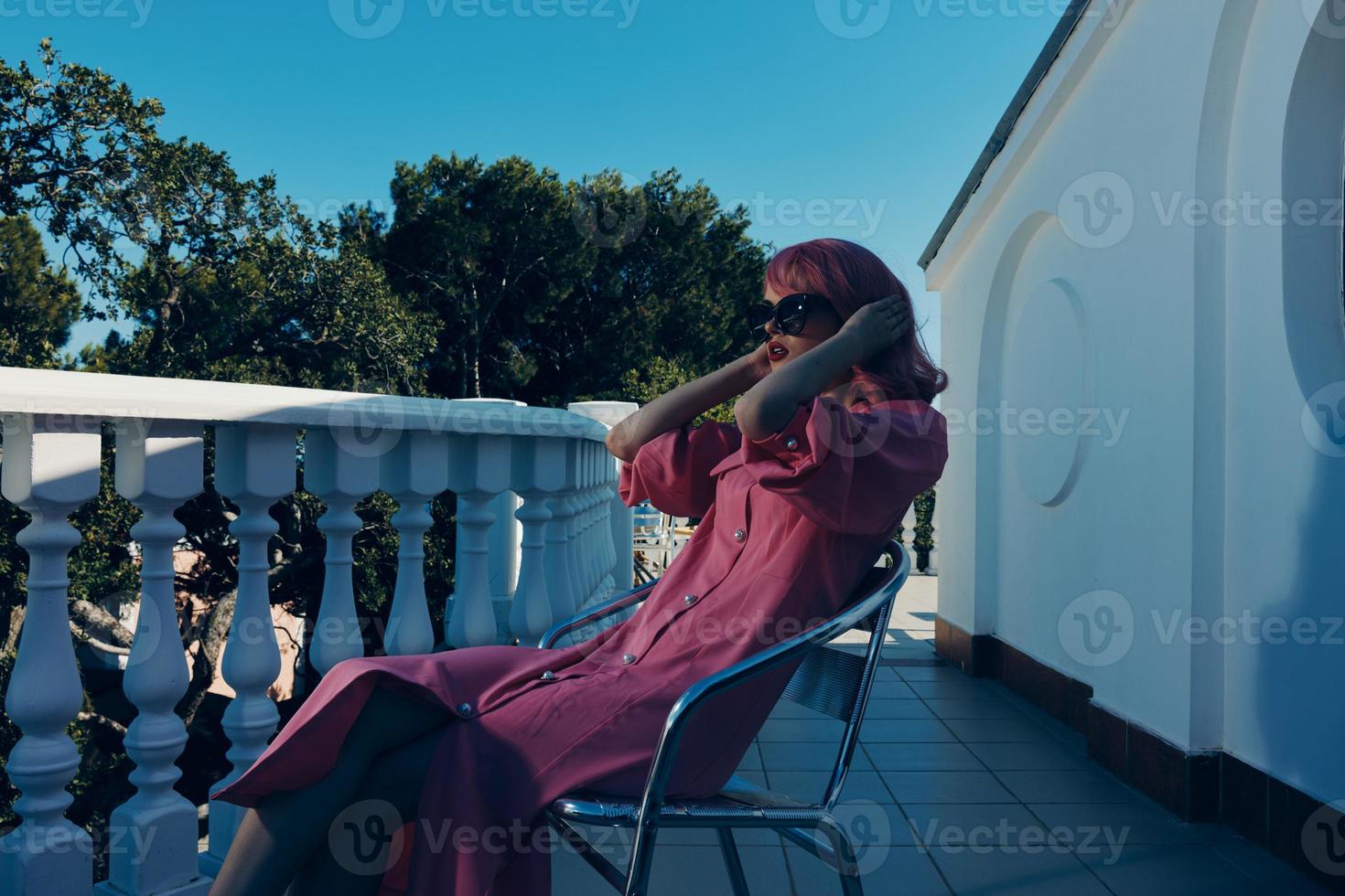 beautiful woman outdoors fashion luxury posing Relaxation concept photo