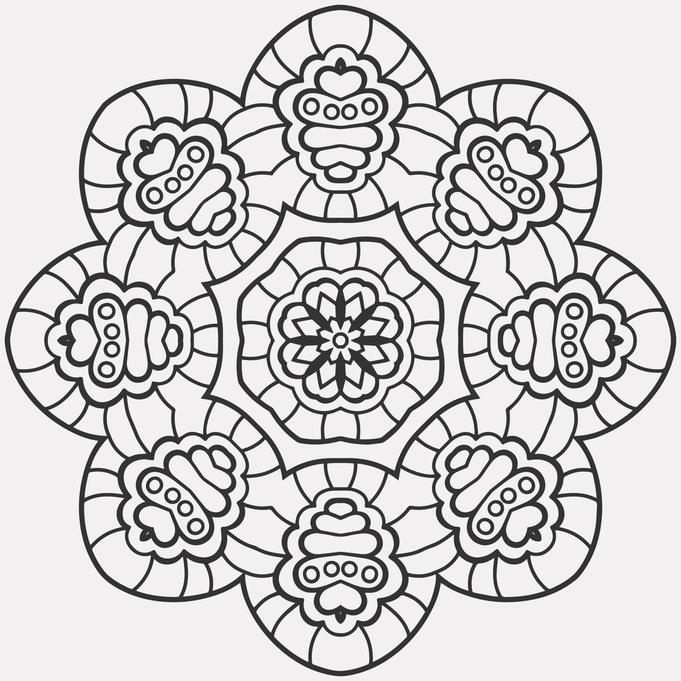 vector coloring geometric flower shapes and pattern background