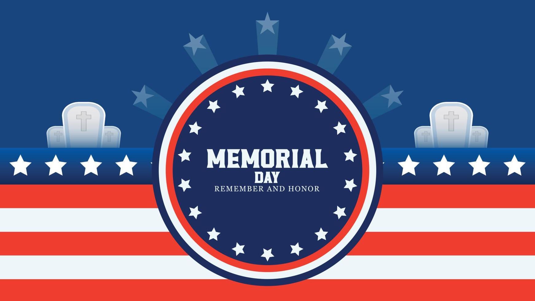 happy memorial day wishing design vector file