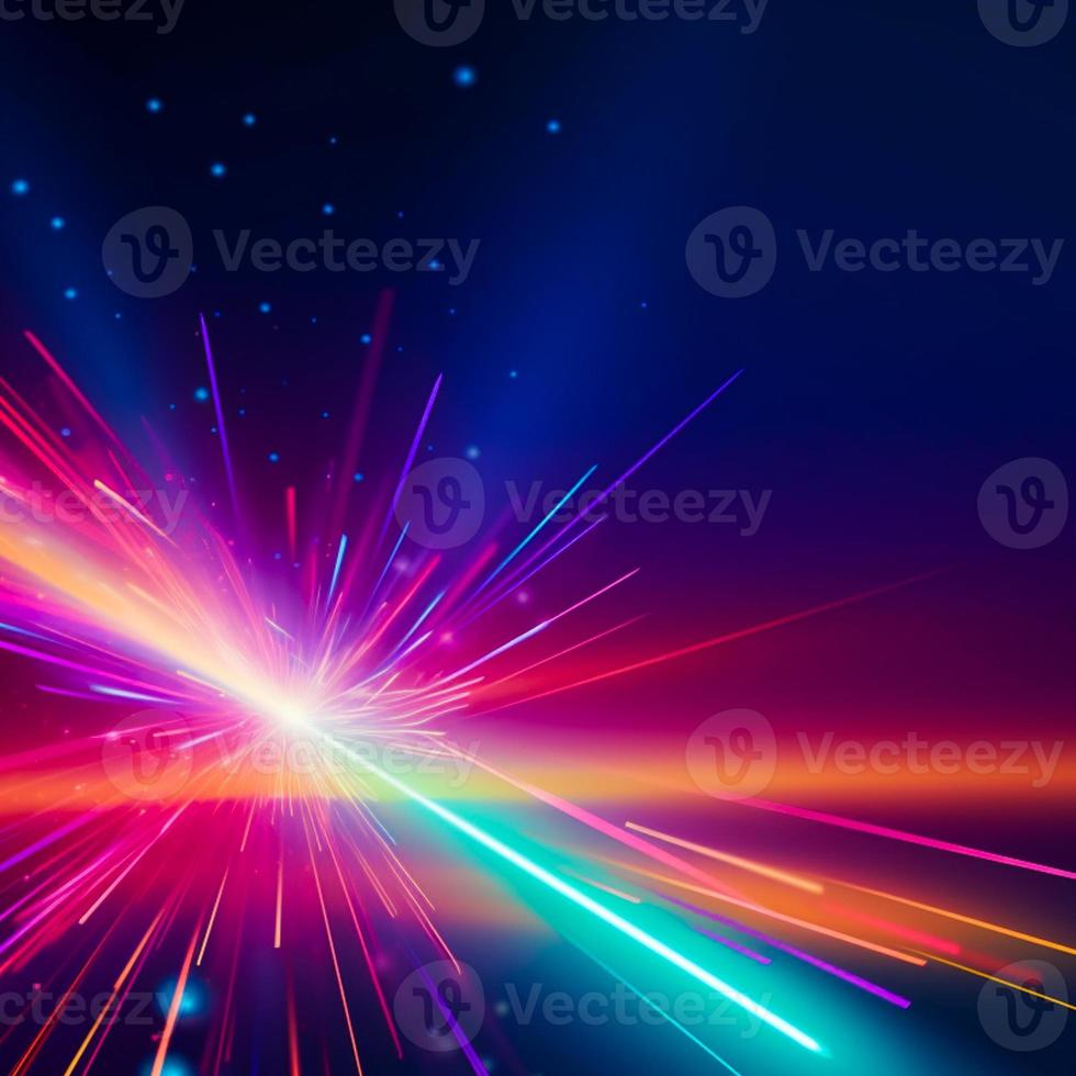 Colorful light burst and laser pointer for a modern abstract background with fast colors in the style of dark sky blue with copy space photo
