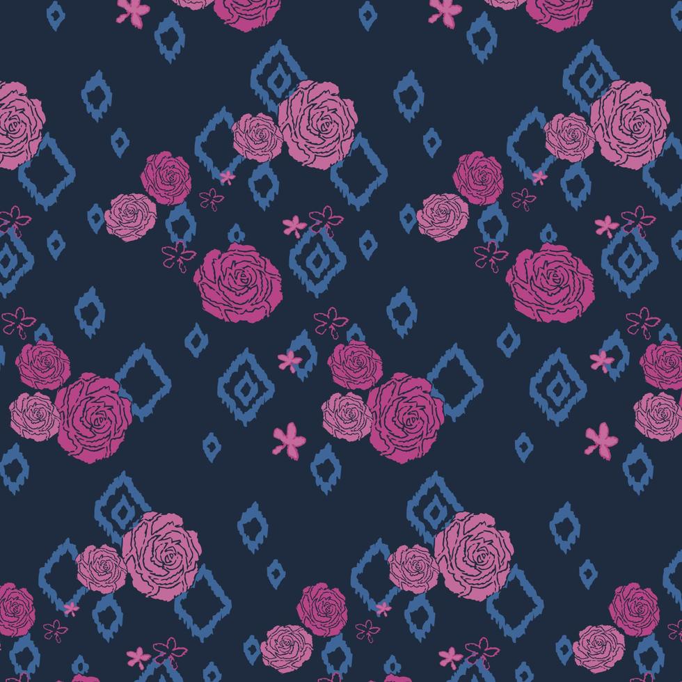 Rose flower pattern design vector