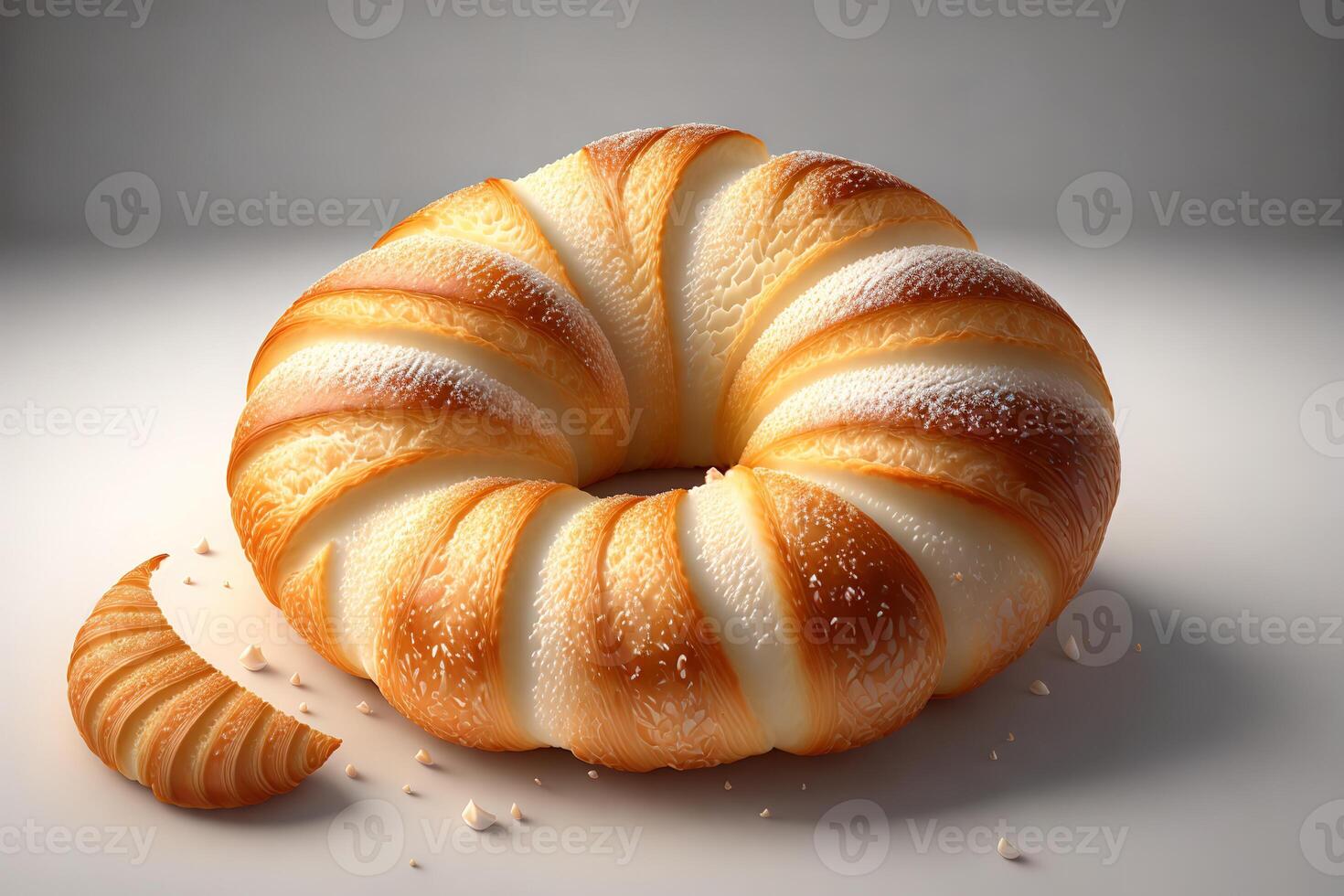 Croissants on white background by photo