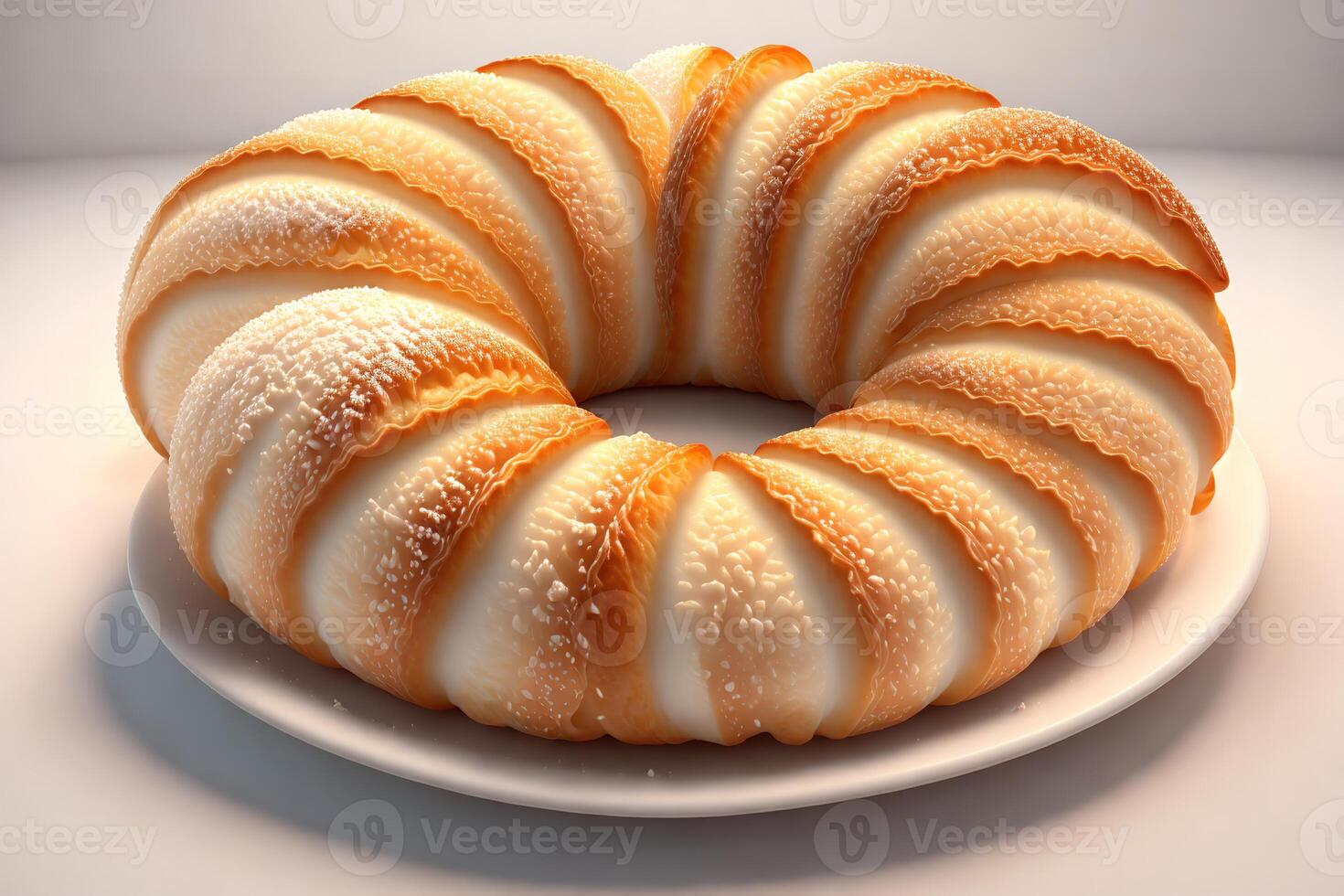 Croissants on white background by photo