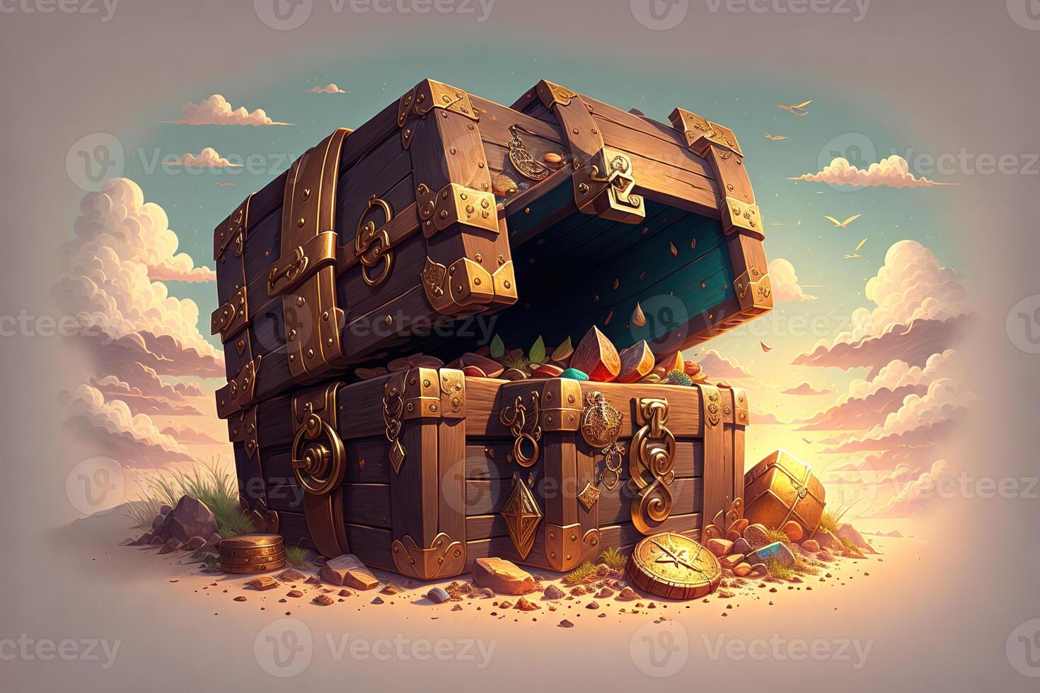 Treasure chest high quality illustration by photo