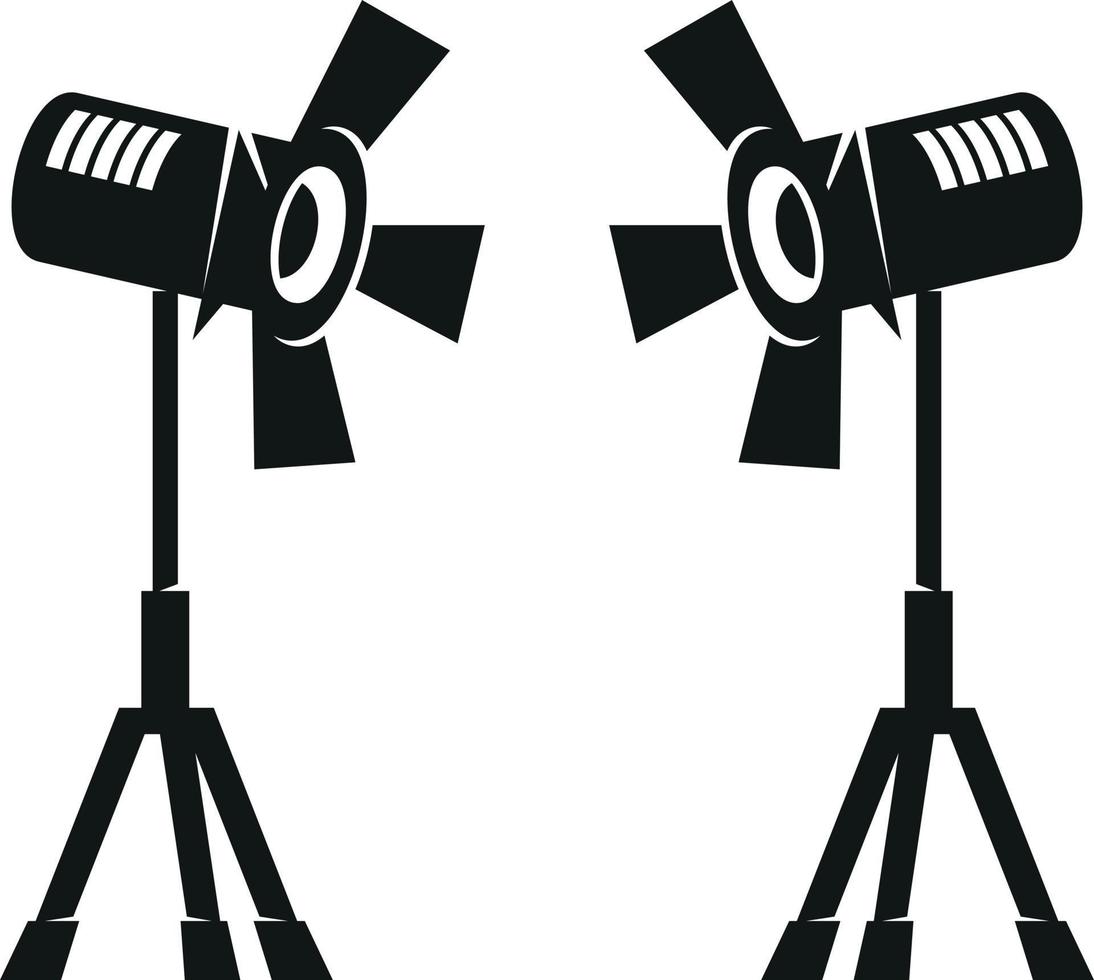 Silhouette Of Light Reflectors In Photo Studio vector