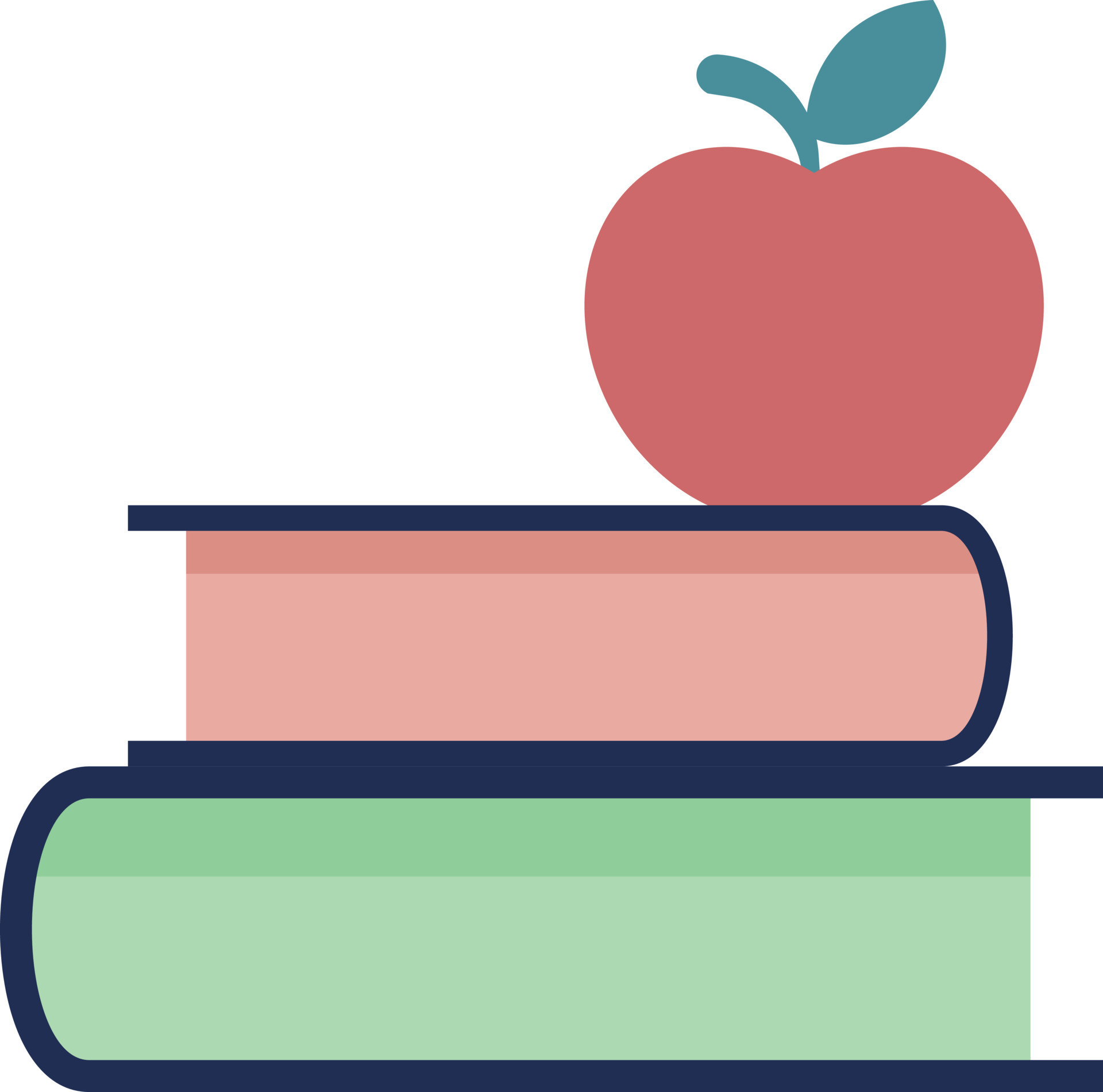 Vector Image Of Two Books And An Apple 22643518 Vector Art at Vecteezy