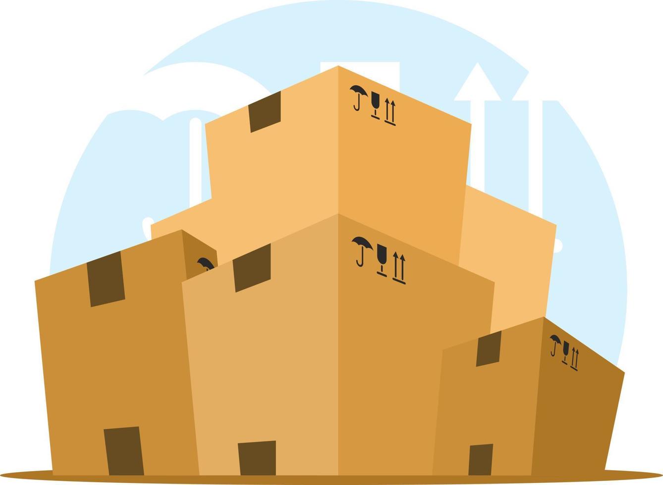 Vector Image Of A Pile Of Cardboard Boxes