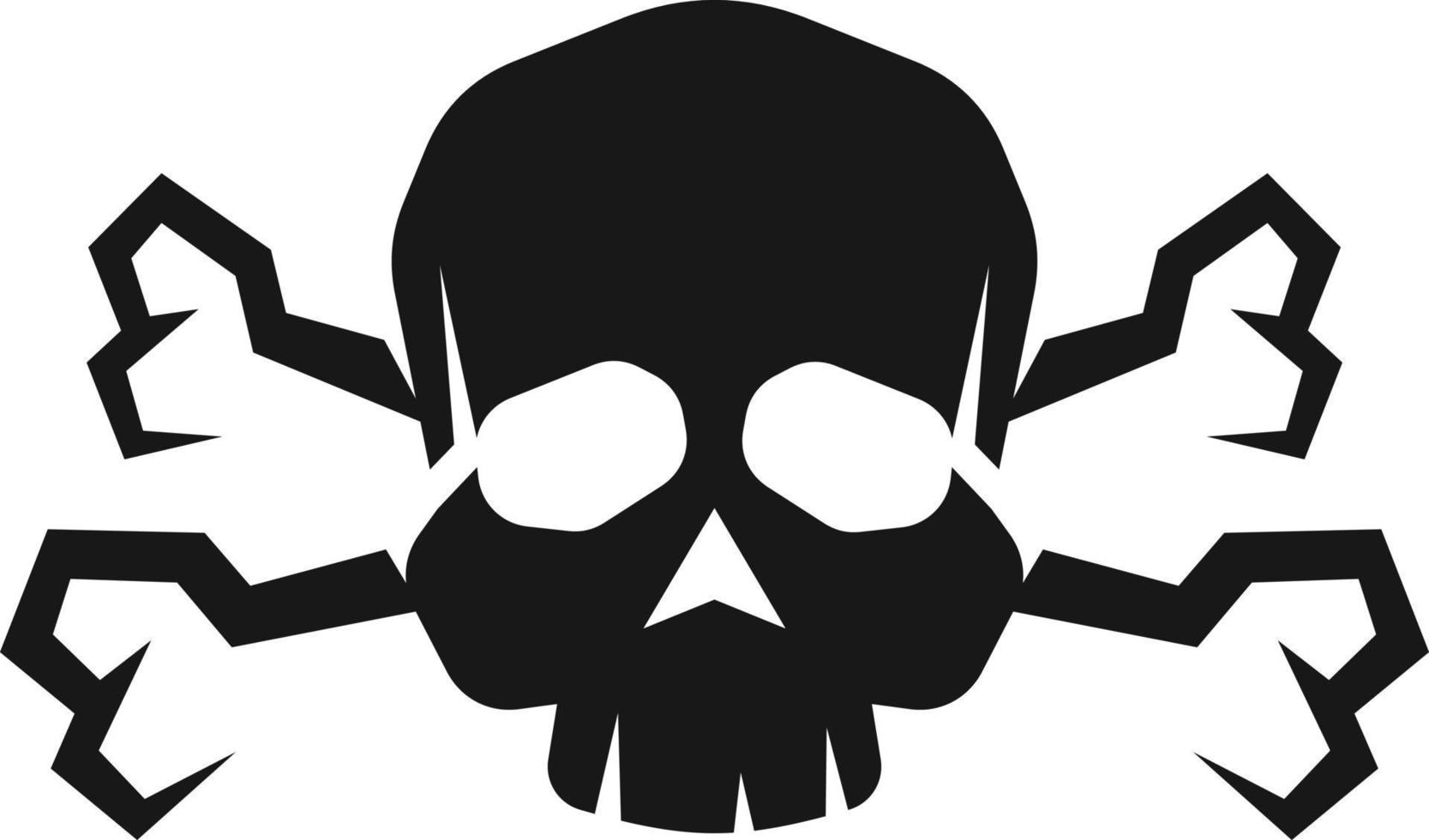 Silhouette Of A Skull, Cartoon Drawing vector