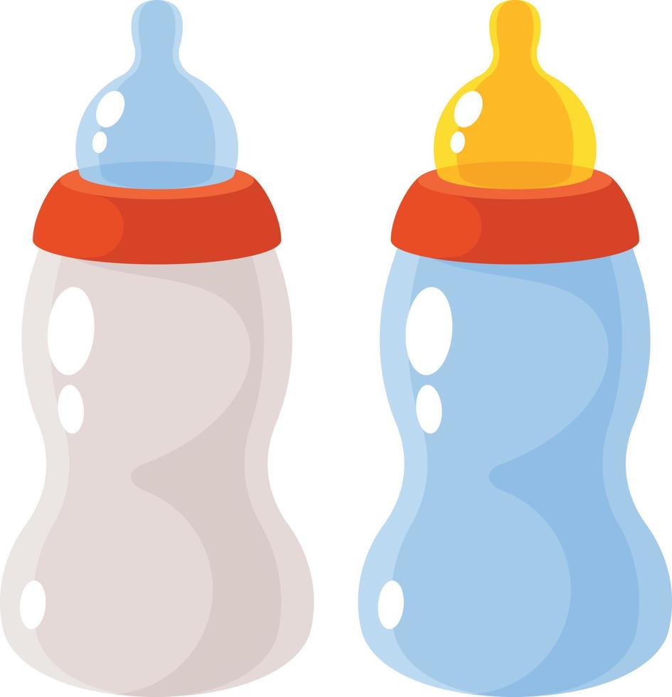 Vector Image Of Baby Bottles